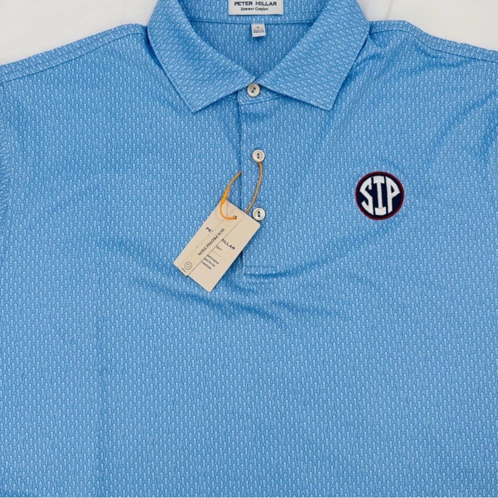 Powder Blue Ole Miss Peter Millar SIP "Shake Things Up" Polo - Large -NWT/Sealed